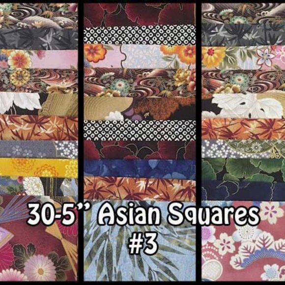 Asian 30 X 5" Quilting Squares Charm Pack OOP-- HTF - Picture 2 of 3